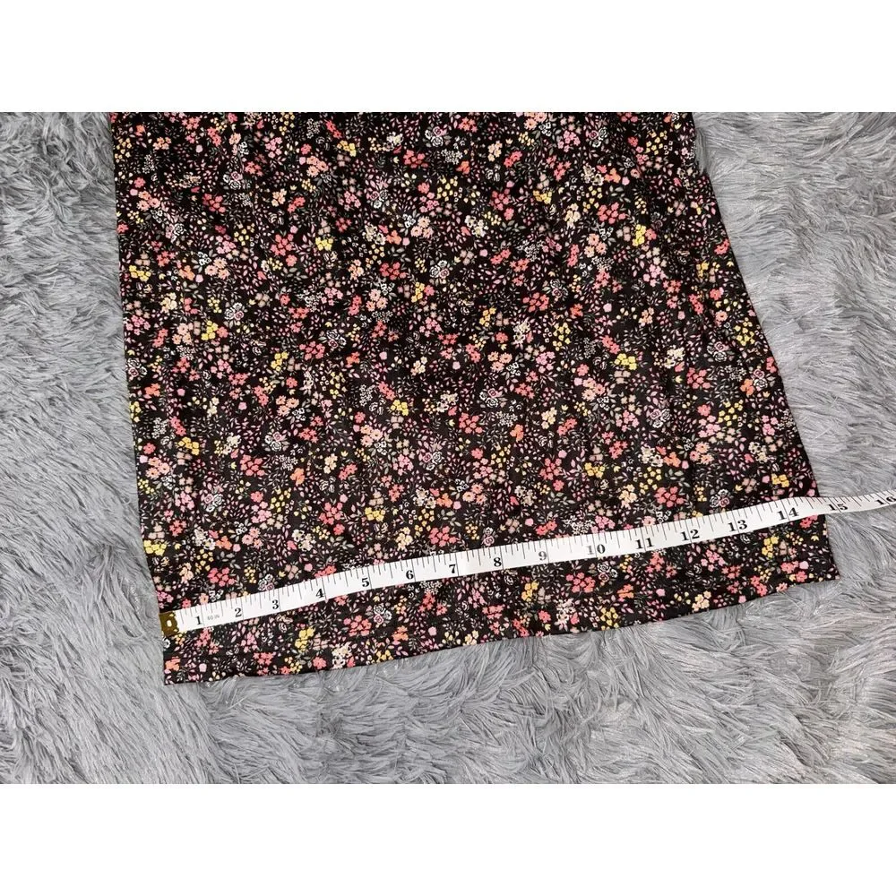 Lulu's XL Bloom In Black Wide Leg Trouser And Bustier Crop Black Floral‎ NWT